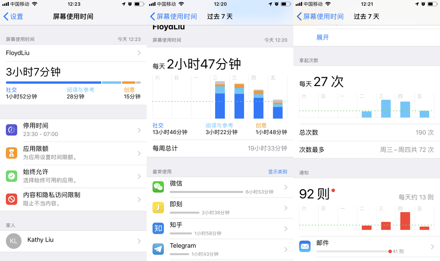 屏幕使用时间